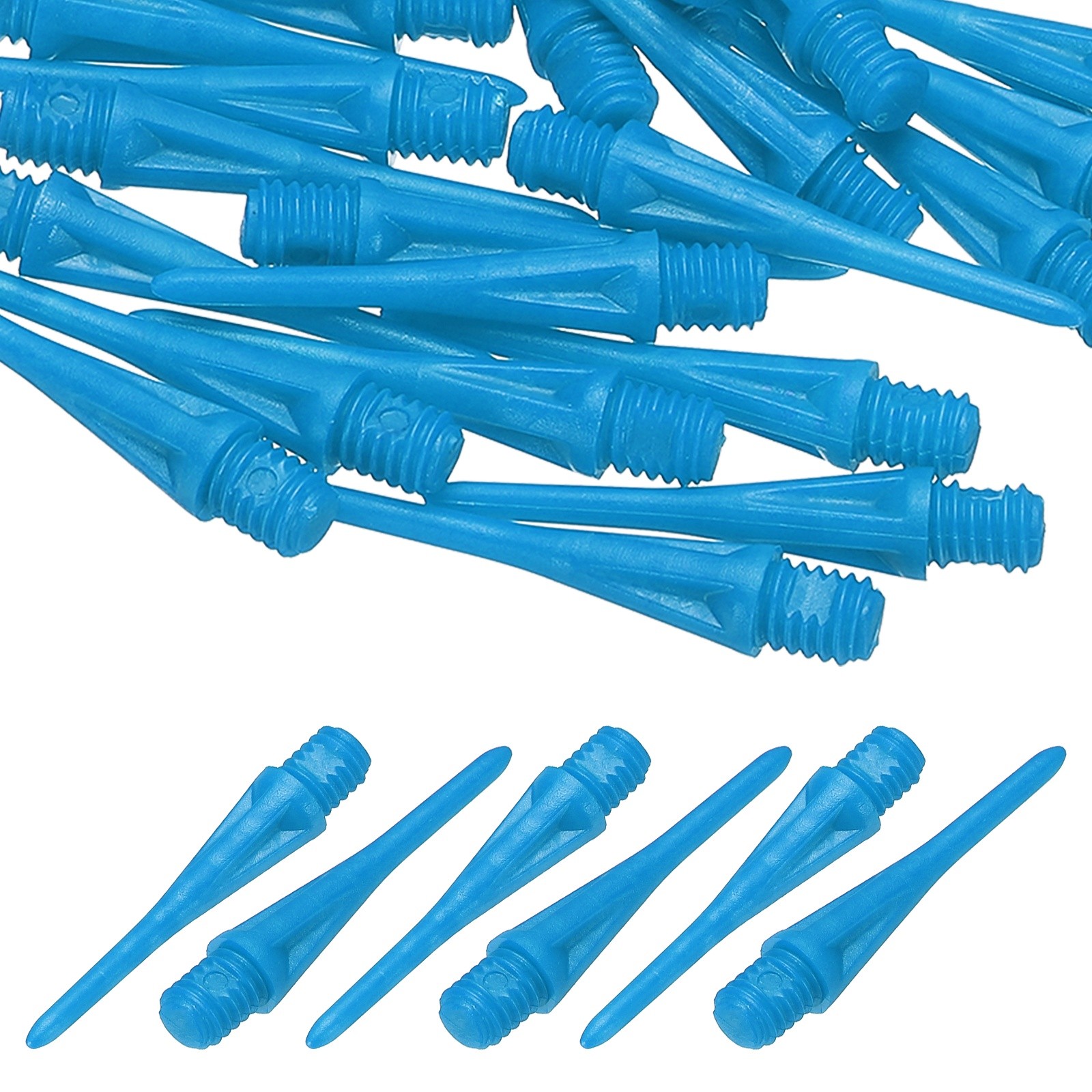 Plastic Dart Tips, 2BA Thread Soft Tip Dart Accessories 100 Pack & Blue