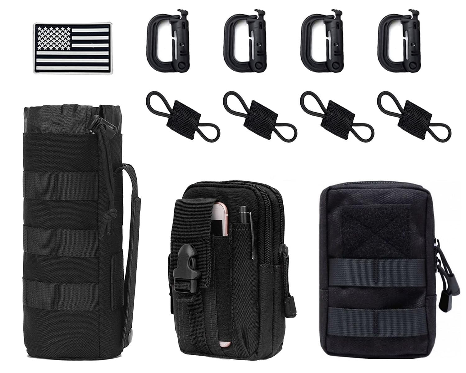 3 Pack Molle Pouches,Utility Tactical Pouches and Tactical Bag Attachments (B...
