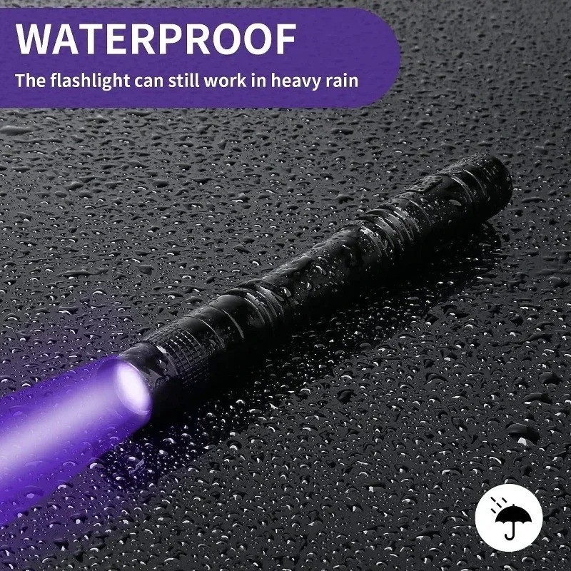 395nm UV Flashlight Torch  Portable Pen Clip Light for Pet Urine & Scorpion