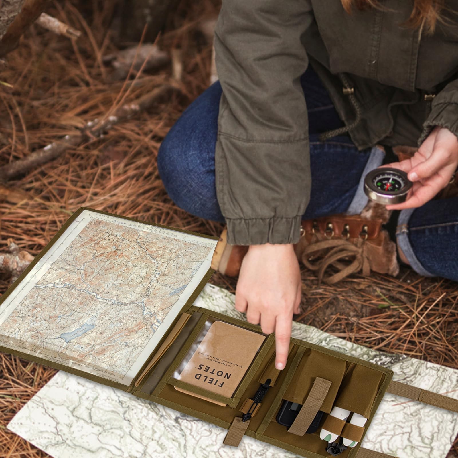 Map Case with Waterproof, Multifunctional Tactical Pouch with 13 x 10 Inch Cl...