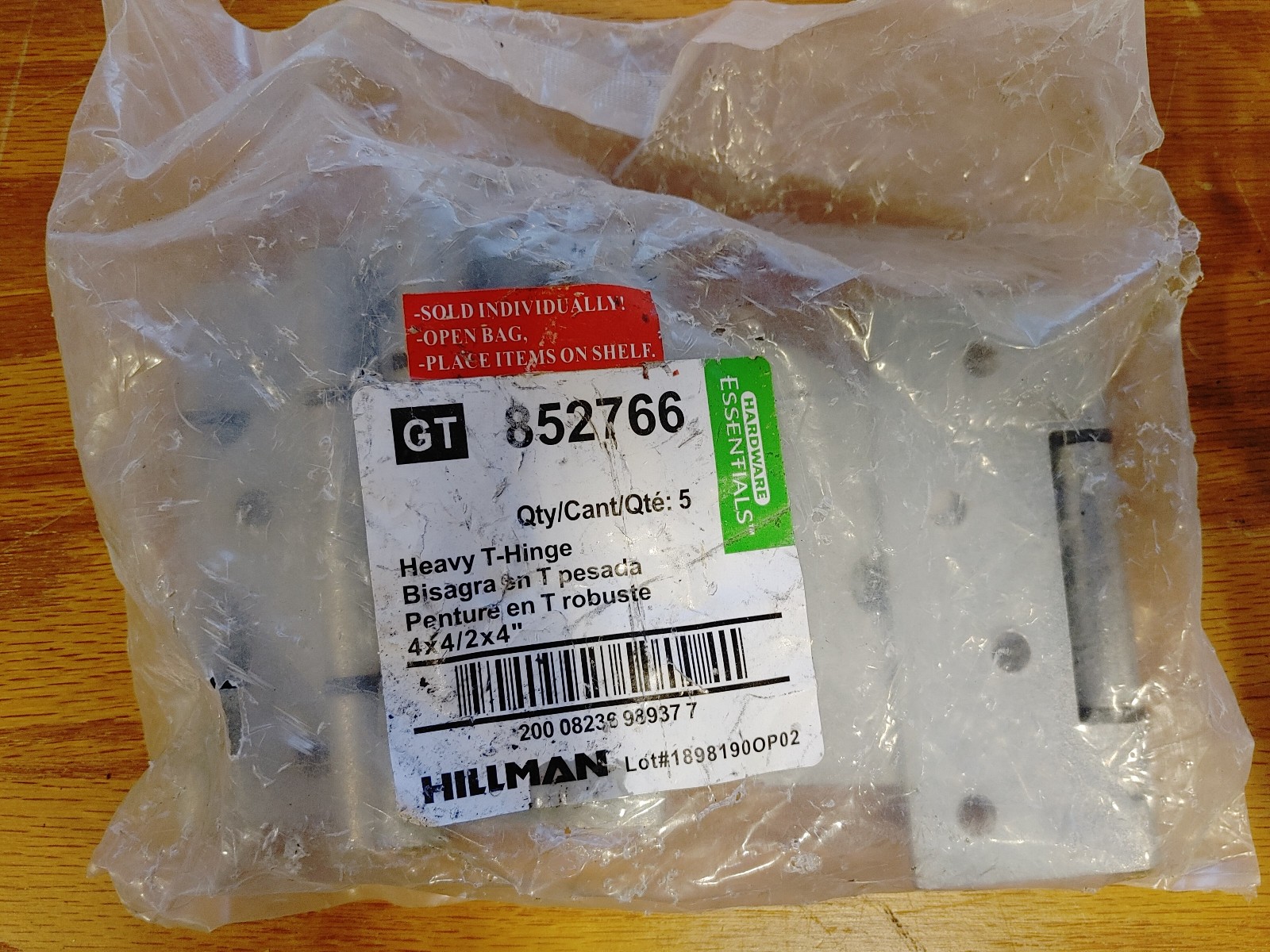 Hillman Heavy Duty T-Hinges 5 Pack 4x4/2x4'' 852766 (R2DE2)