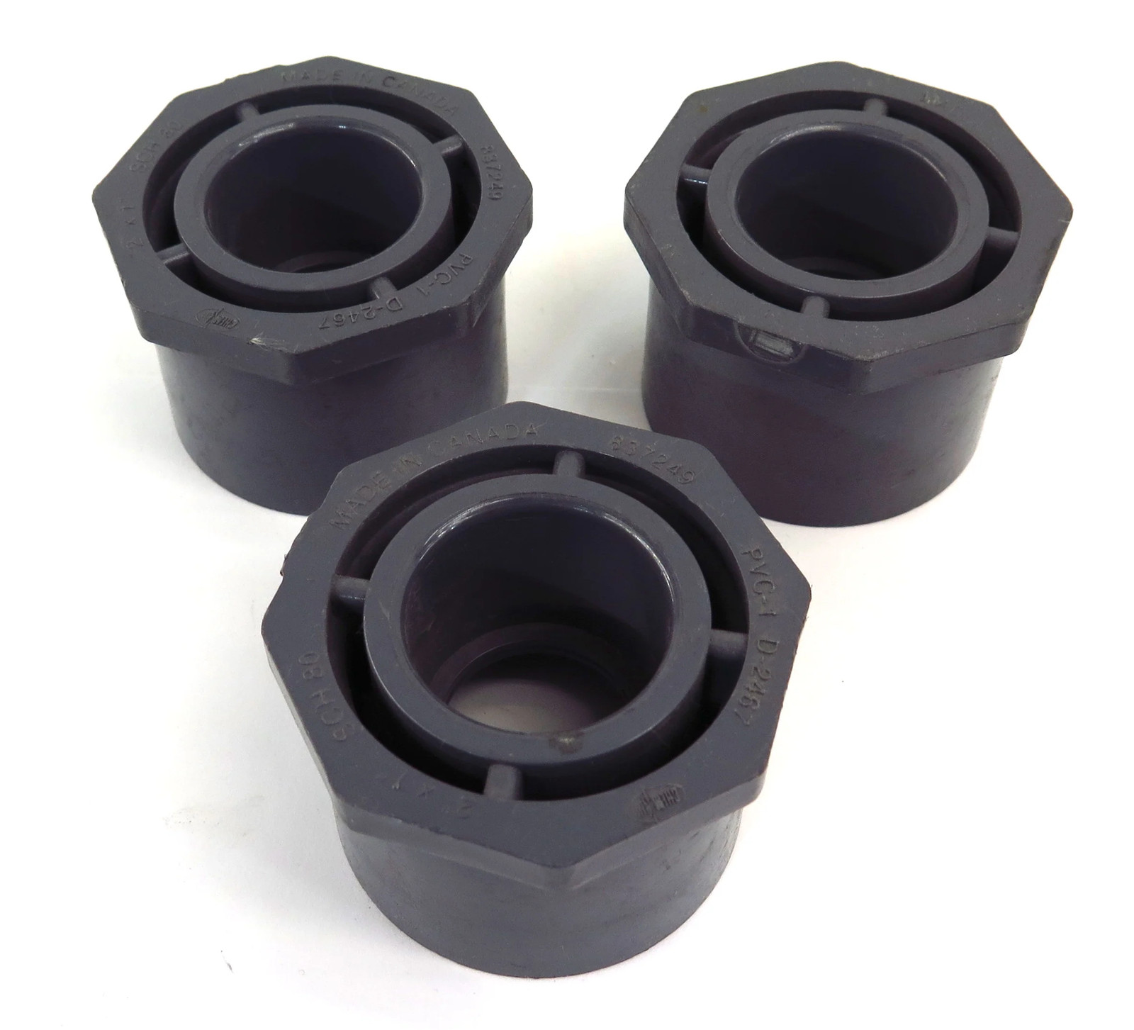 ChemKor Schedule SCH 80 Socket Reducing Bushing 2"x 1" PVC-1 837249 (3)