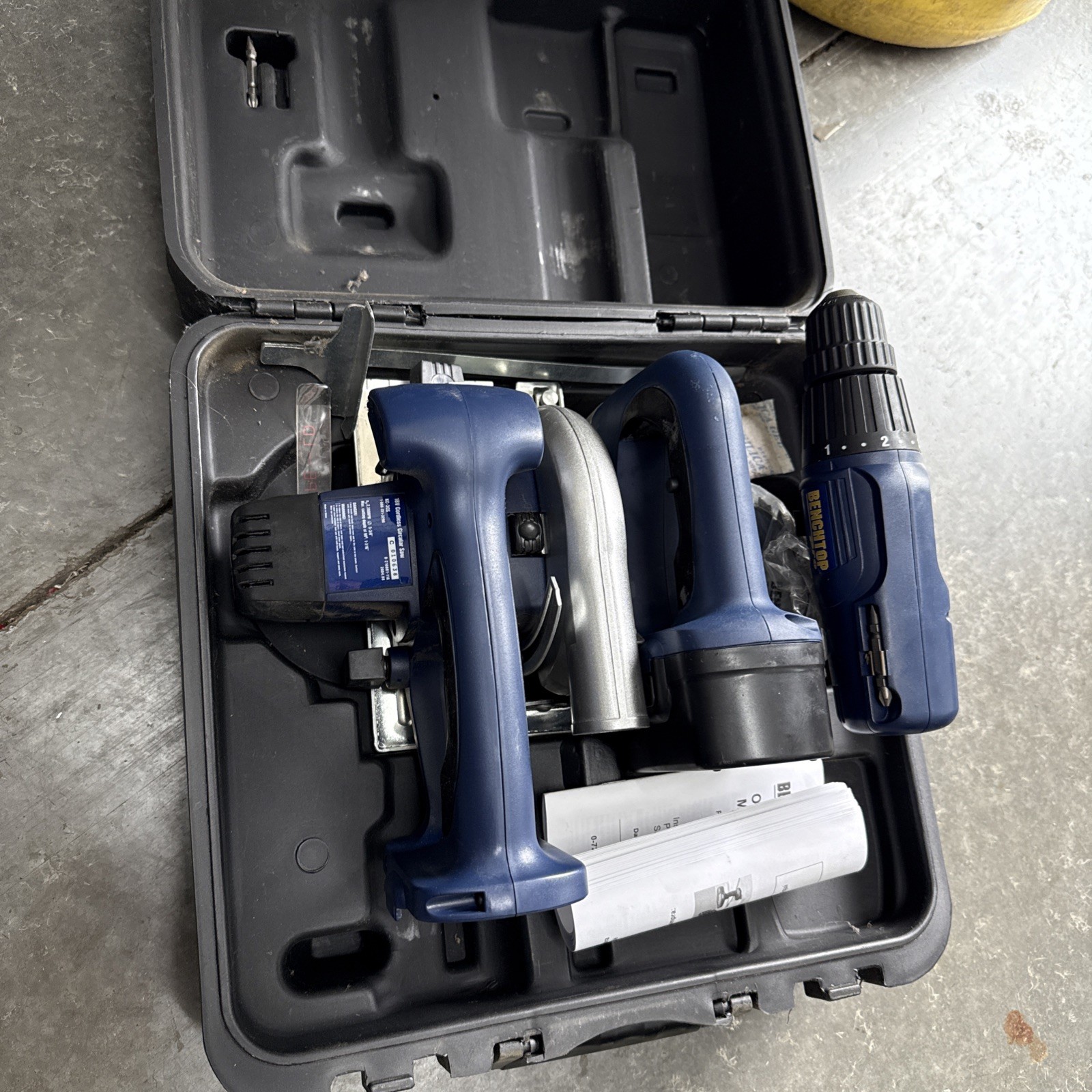 Bench top Pro Skill Saw Jigsaw Drill Combo Missing Charger