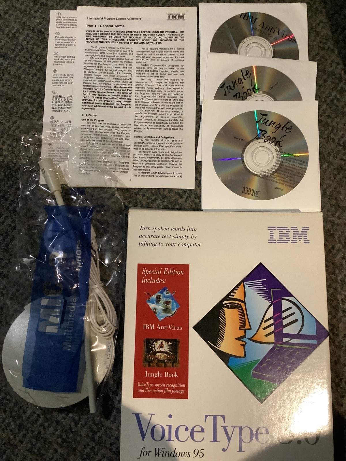 IBM VOICE TYPE 3.0 W ANTIVIRUS+JUNGLE BOOK WINDOWS 95