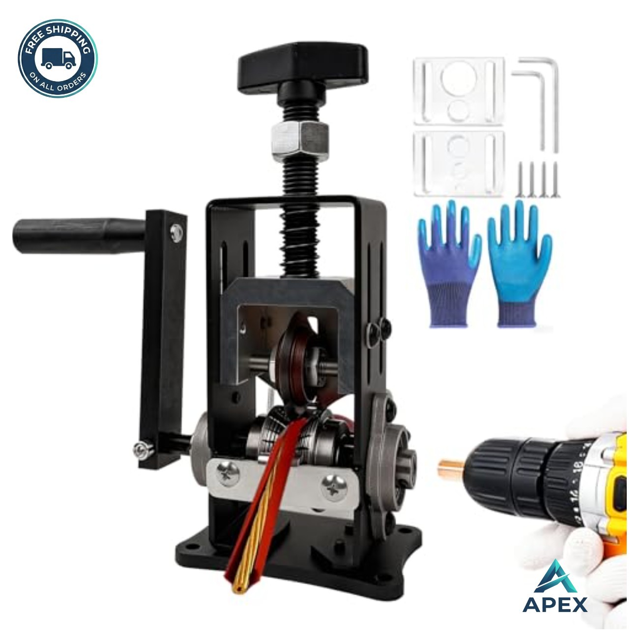 Manual Wire Stripper Machine 0.06 to 1 Inch Drill Powered Scrap Copper Cable