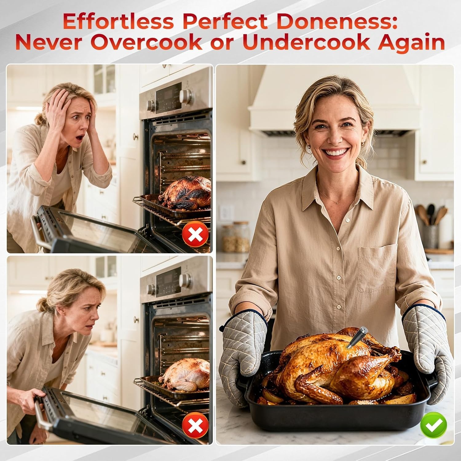 Smart Bluetooth Wireless Meat Thermometer with Probe | Long Range Digital Thermo
