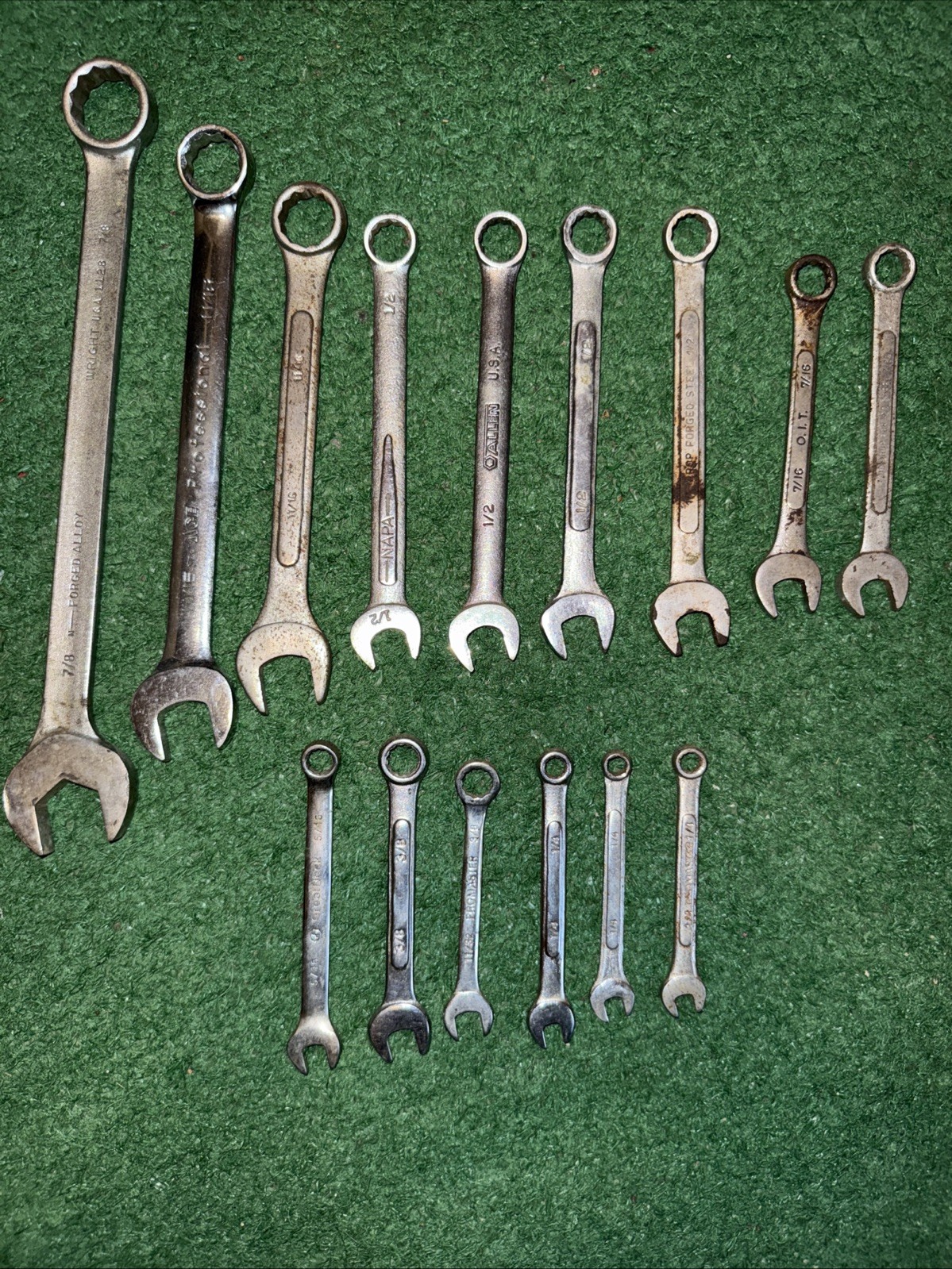 Combination Wrench Set SAE Mixed 15 Piece USA and Imported