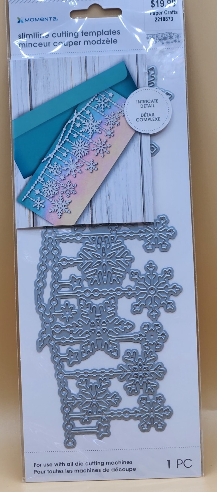 MOMENTA Intricate Snowflake Slimline Cutting Template 1pc NEW