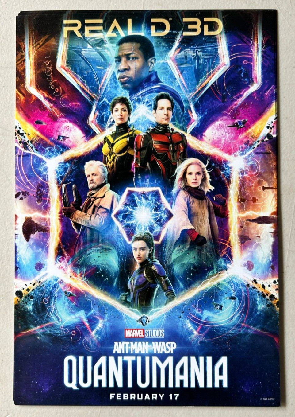 ANTMAN WASP QUANTUMANIA REAL D 3D PROMO POST CARD 5" X 7 1/2" NM