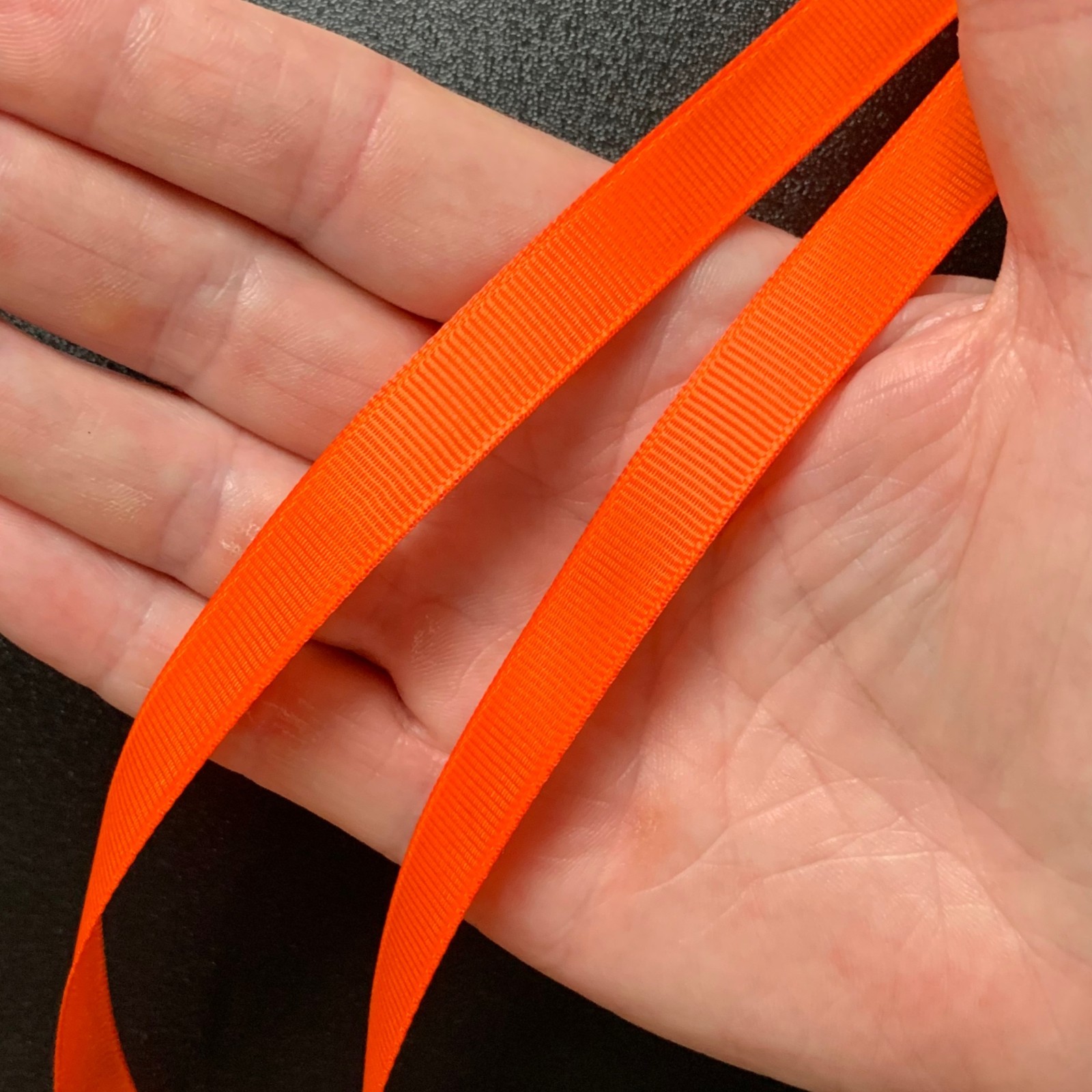 Snare Drum Replacement Straps 1 Pair Orange Grosgrain Strap Set