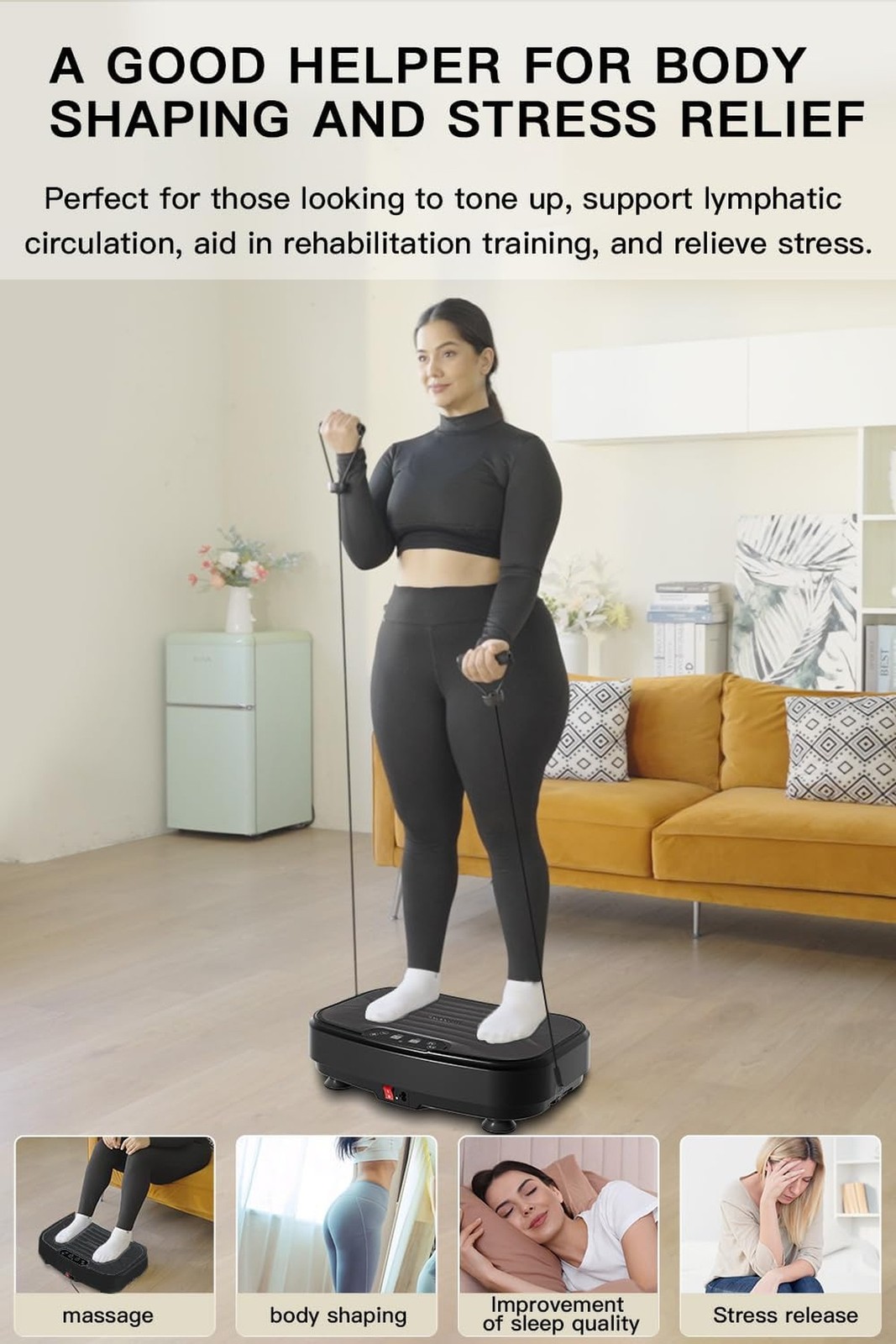 Vibration Plate Exercise Machine,Power Waver Vibration Plate Platform for Lym...