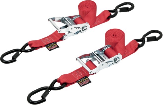 Powertye 1.5" Ratchet w/Safety Latch Hooks Red (30571-S)
