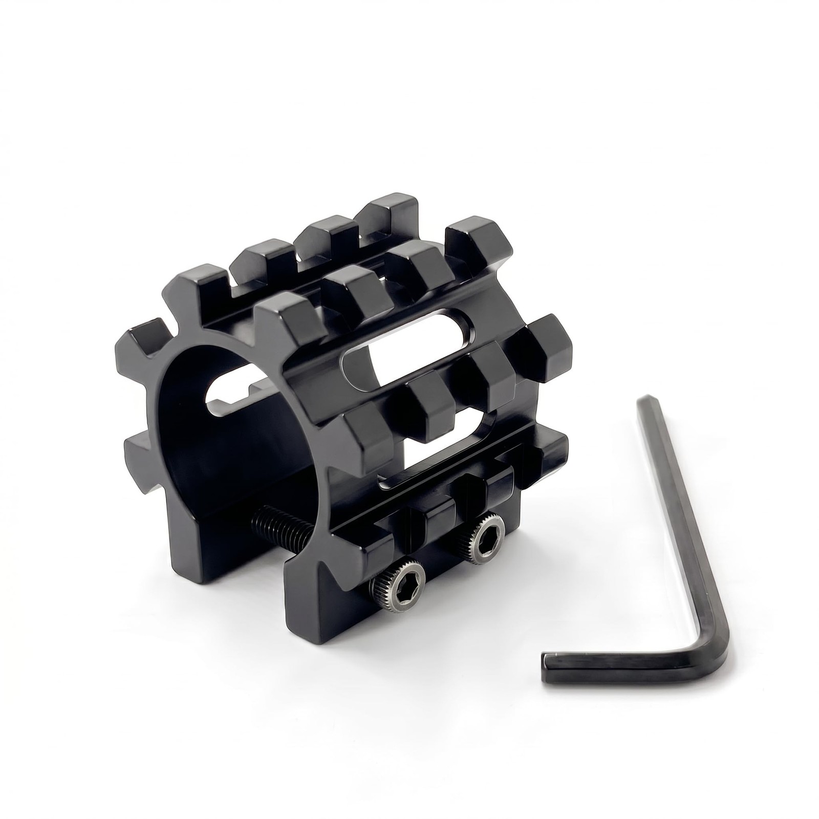 Flashlight Mount, 25mm Tube Clamp with Picatinny Round Rail Mount, Durable Fl...