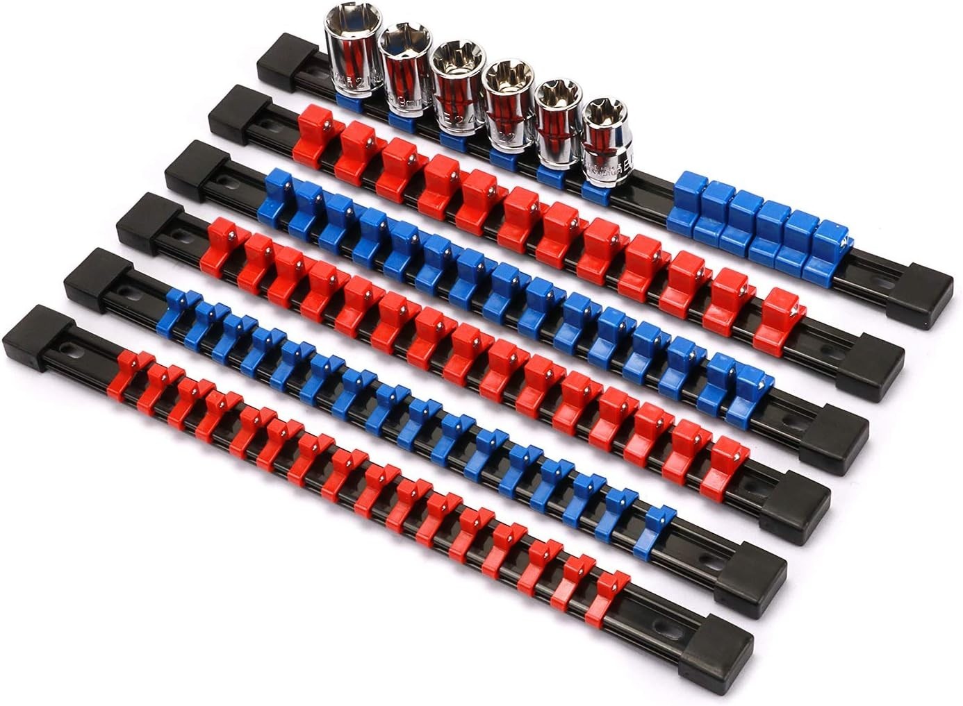 Organize 86 Tools with our 6PC ABS Socket Organizers | Garage Essential