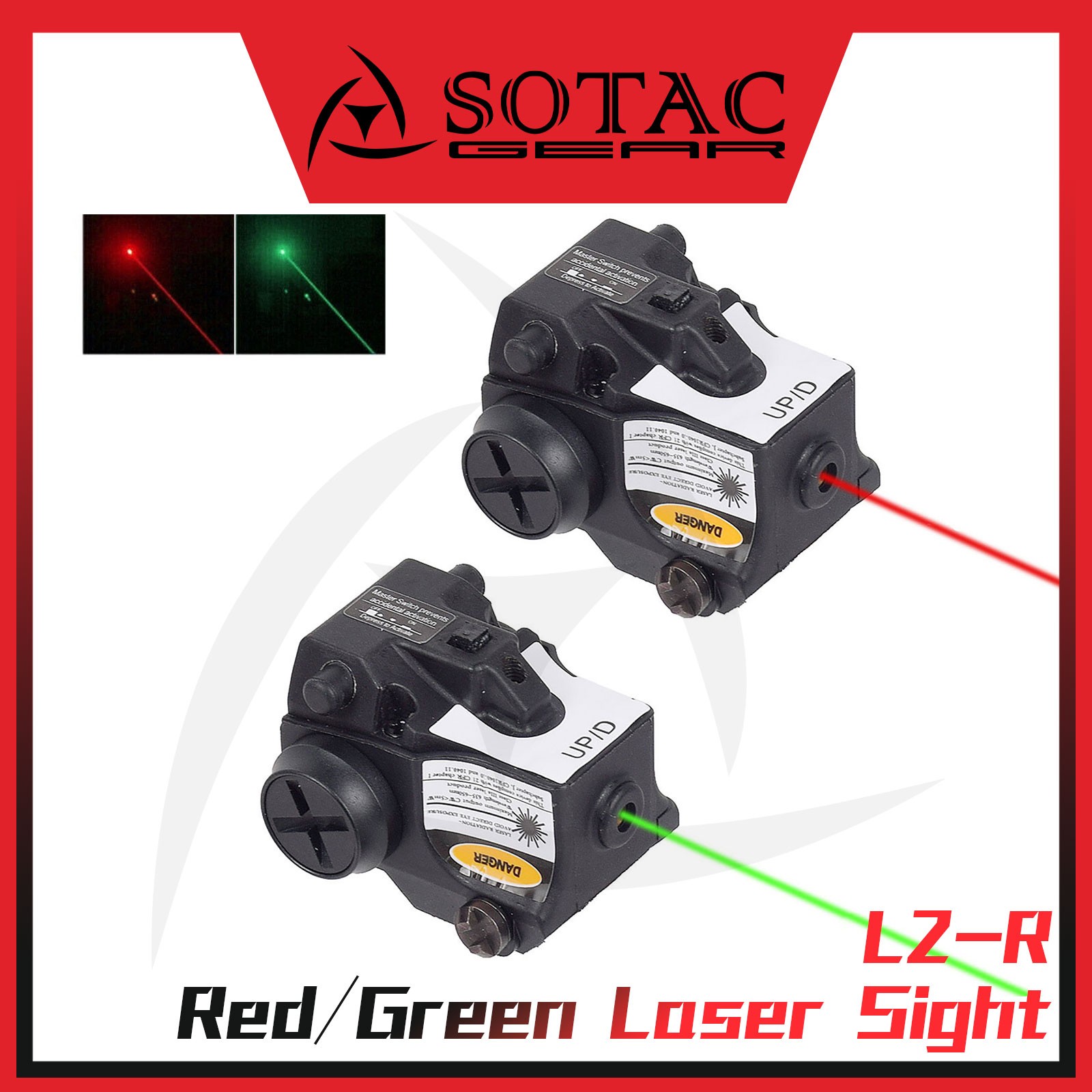SOTAC Mini L2-R Red/Green Laser Sight Tactical Indicator For 20mm Picatinny Rail
