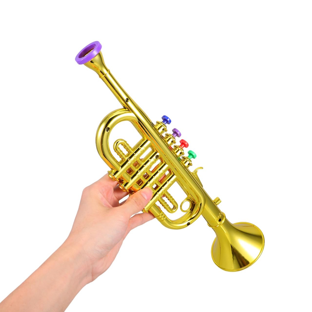 Plastic Trumpet Musical Instruments Toy with 4 Colored Coded Keys Teaching So...