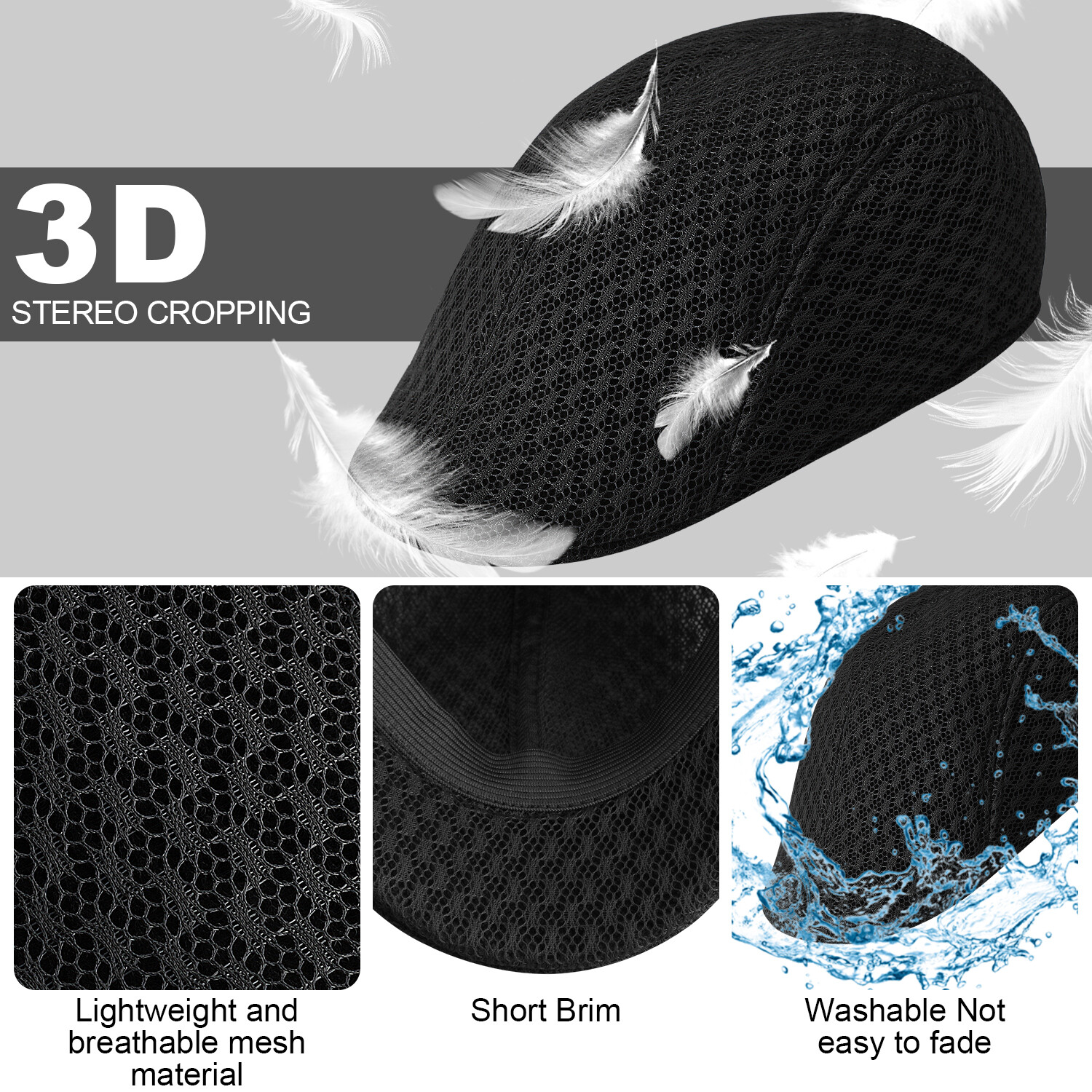British Mesh Breathable Beret Golf Driver's Cap Casual Gentleman Vintage USA