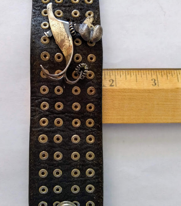 "POODLE" LEATHER CUFF BRACELET- Handmade/New