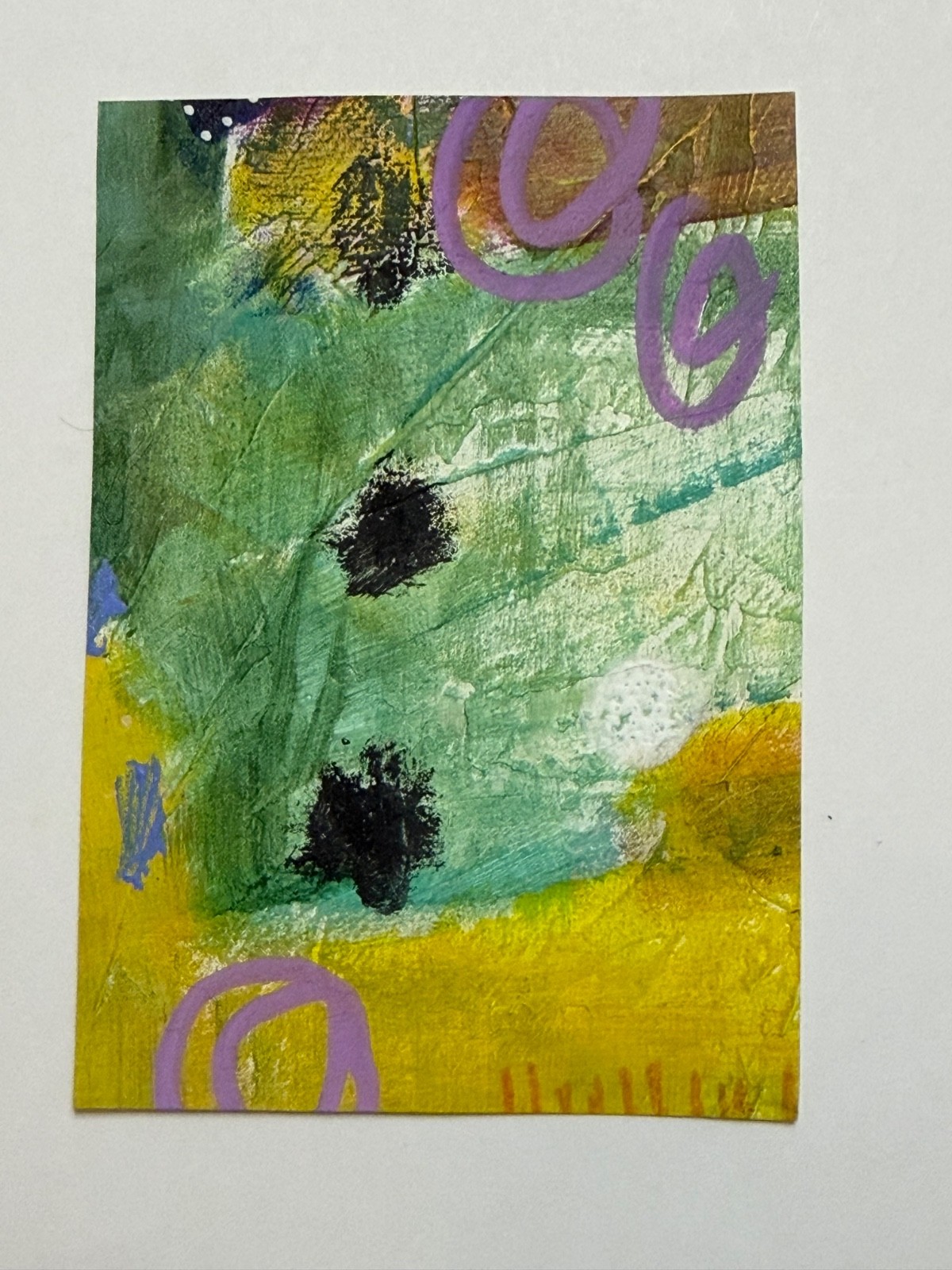 ACEO Art Card Abstract Mixed Media Painting Signed Original OOAK