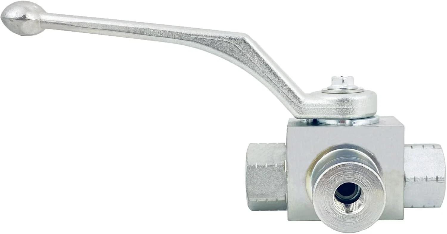High Pressure 3 Way Hydraulic Carbon Steel Ball Valve 3/4" NPT 5800 PSI