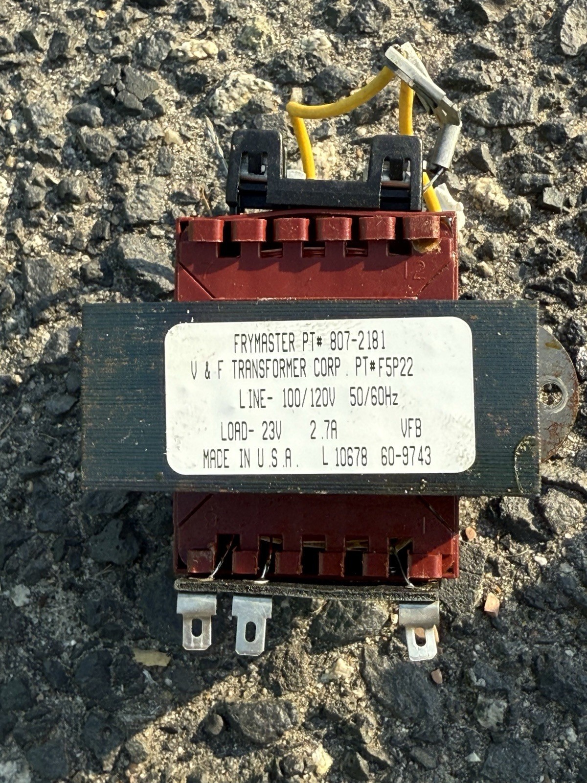 Genuine Oem Frymaster Power Transformer 100-120V/24V 62Va 8072181