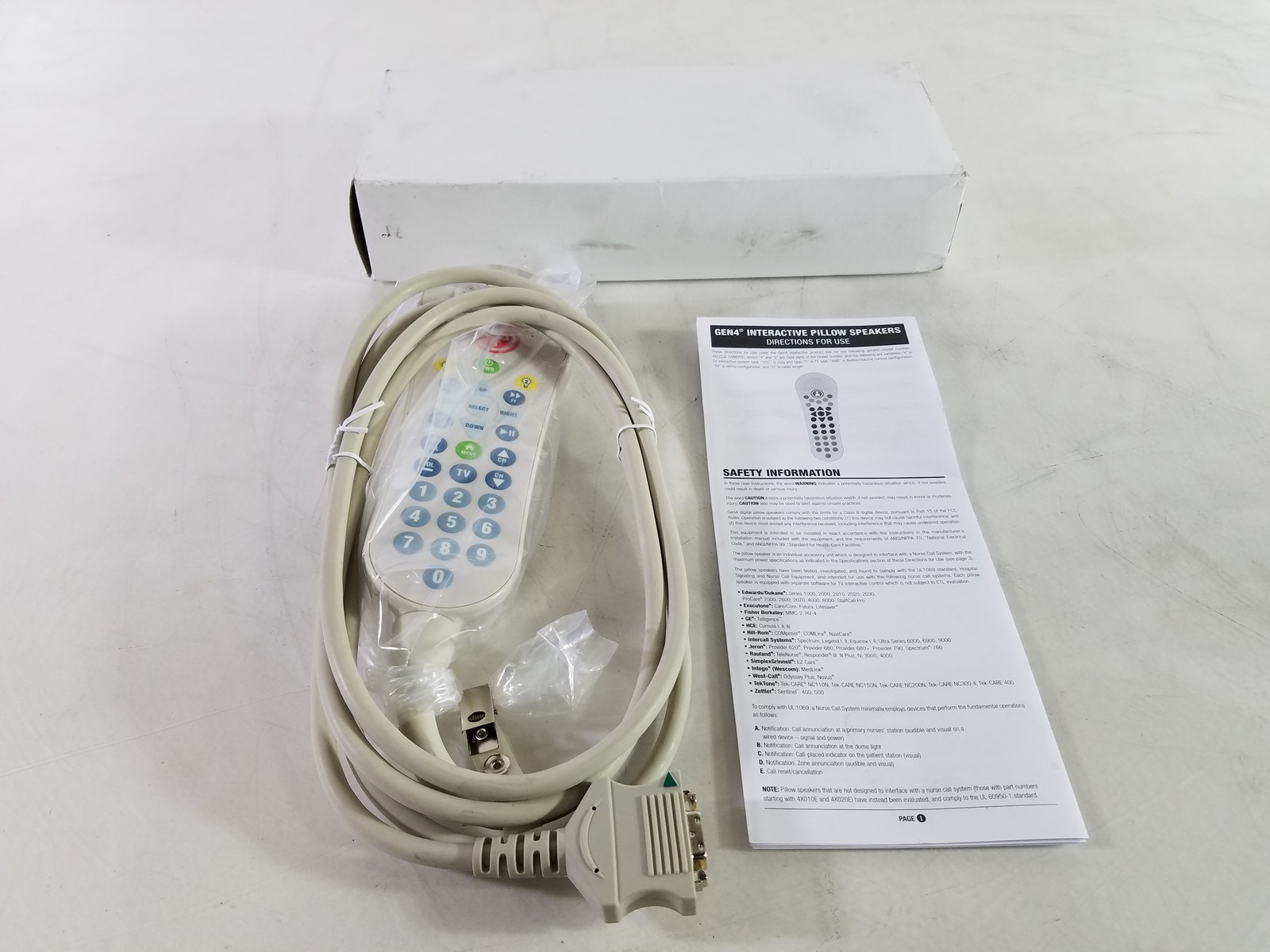 Lot of 2 New Curbell 4R330E-0103248 Gen 4 Pillow Speaker Nurse Call Remote