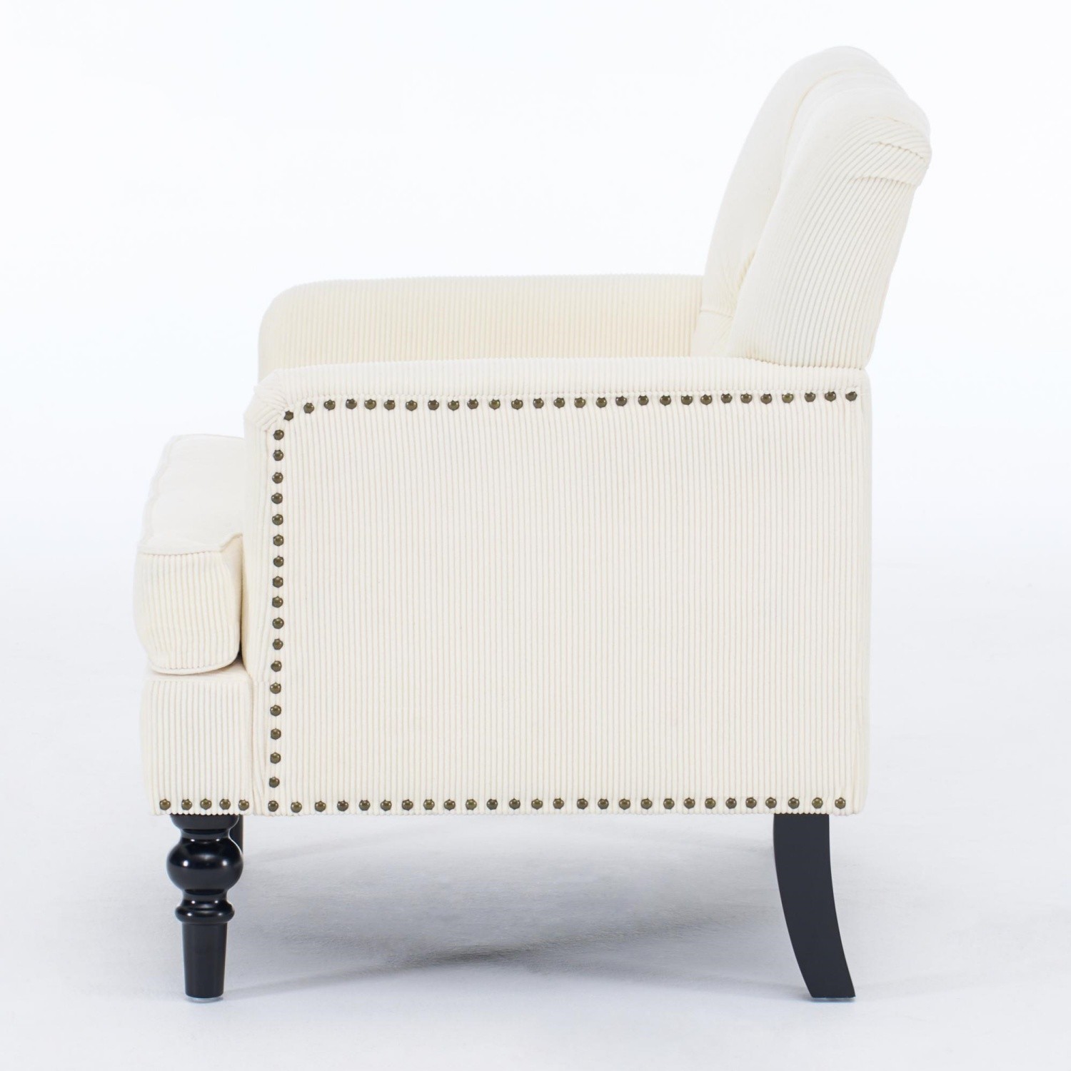 Corduroy Accent Chairs Modern Lounge Armchair w/ Solid Wood Legs for Living Room