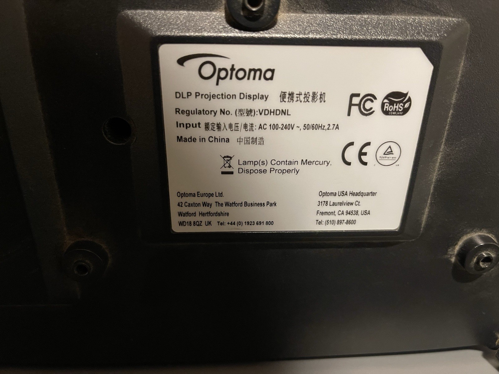 Optoma Projector VDHDNL