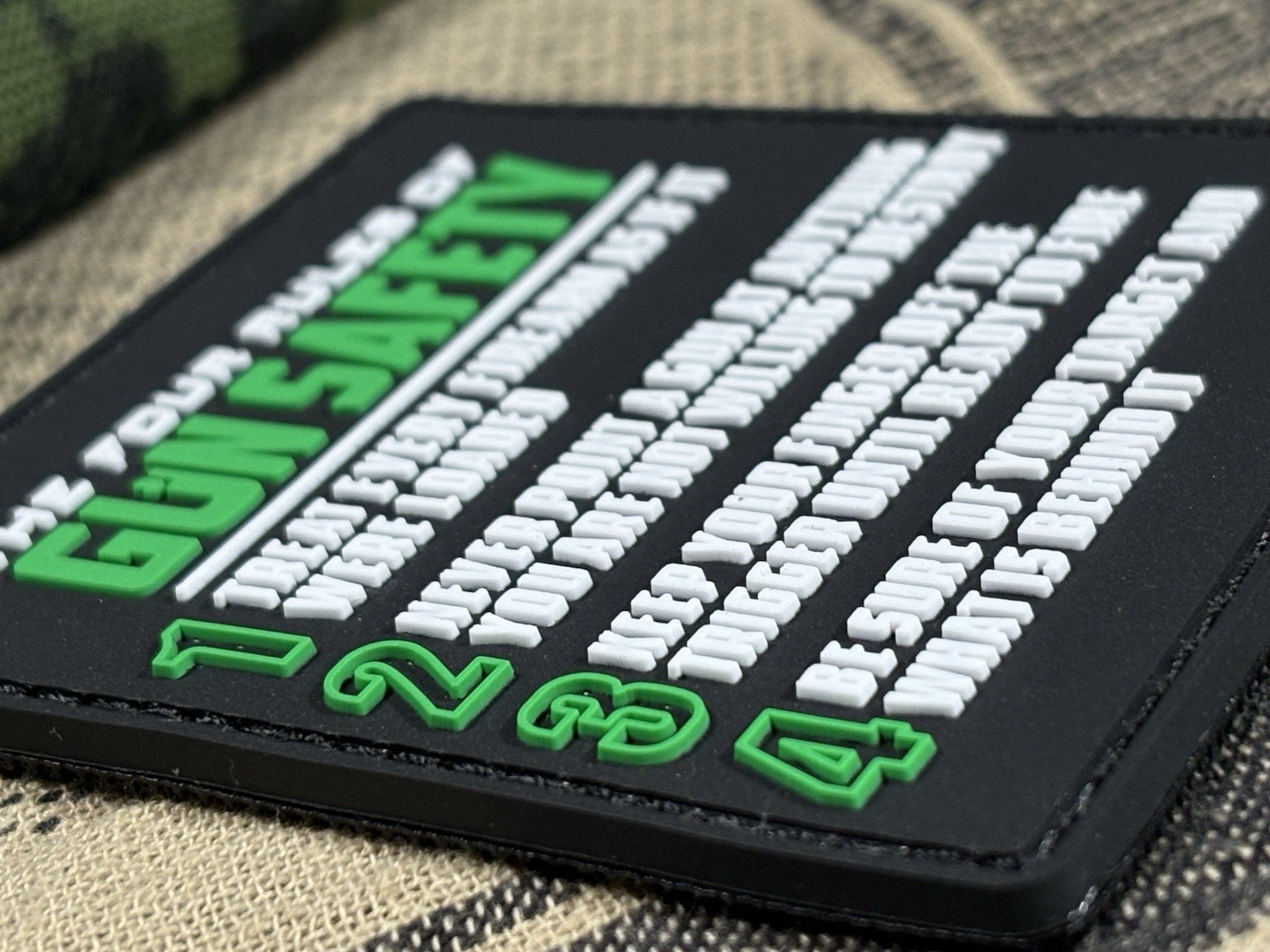 PvC Gun Safety Morale Tactical Hook And Loop Patch High Quality 3d