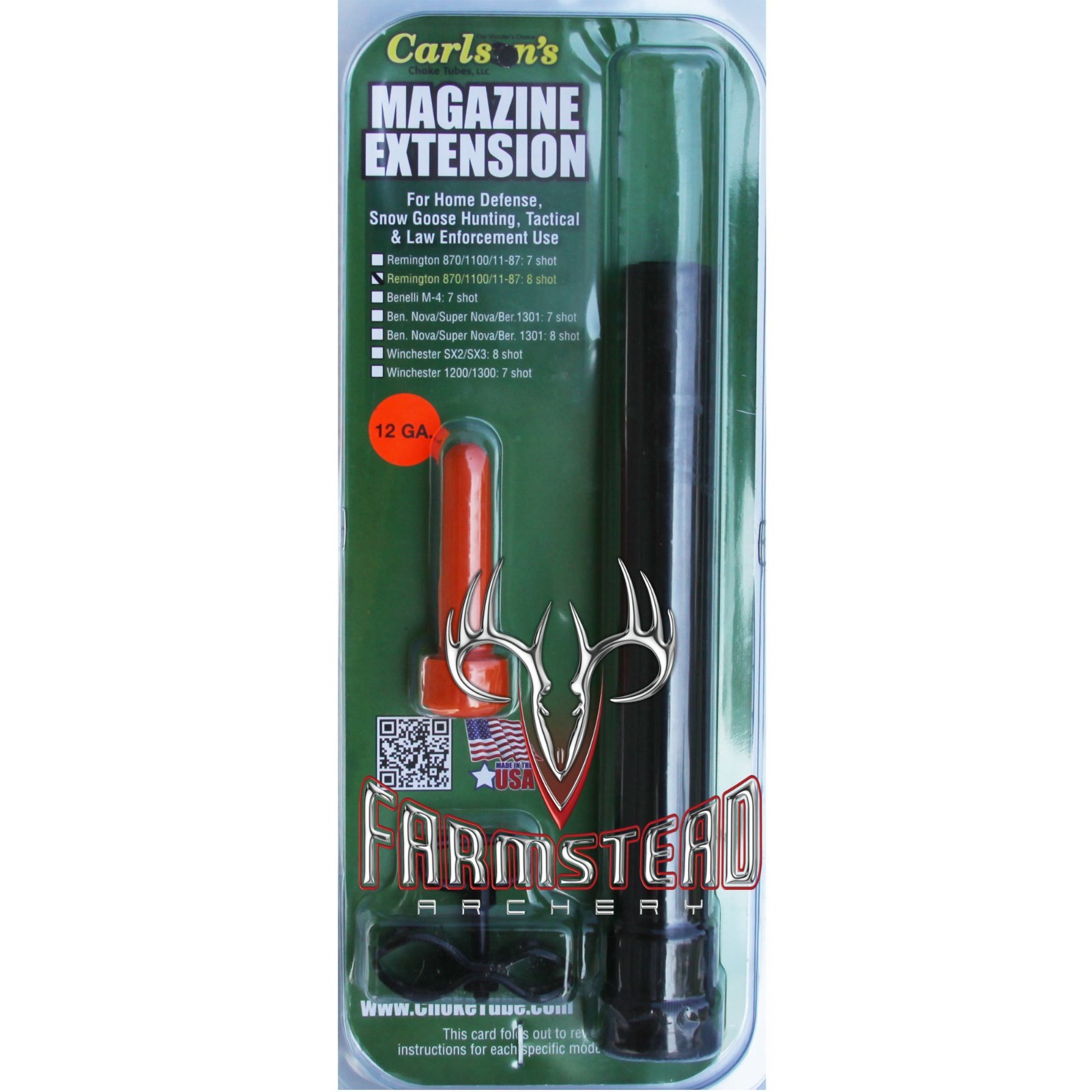 Carlson's Magazine Extension Tube 12 GA Remington 870/1100/11-87 8 Shot #04500