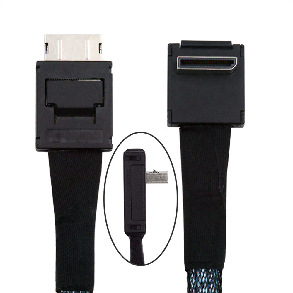 PCIe 4.0 SFF-8611 4i to SFF-8611 OcuLink Angled Data Active Cable for eGPU SSD