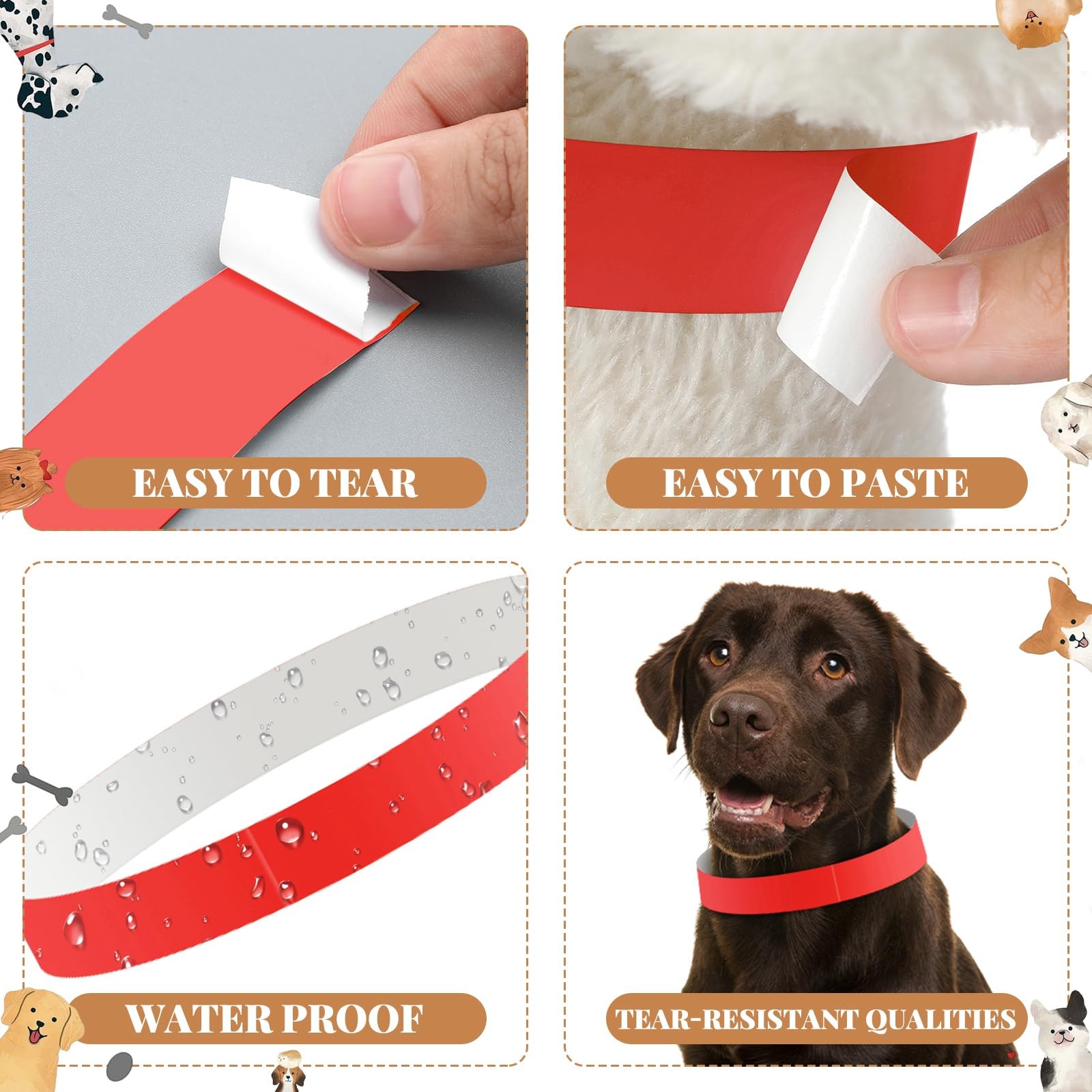 500 Count 20inch Adjustable Paper Dog Collars with Tear Resistant Waterproof ...