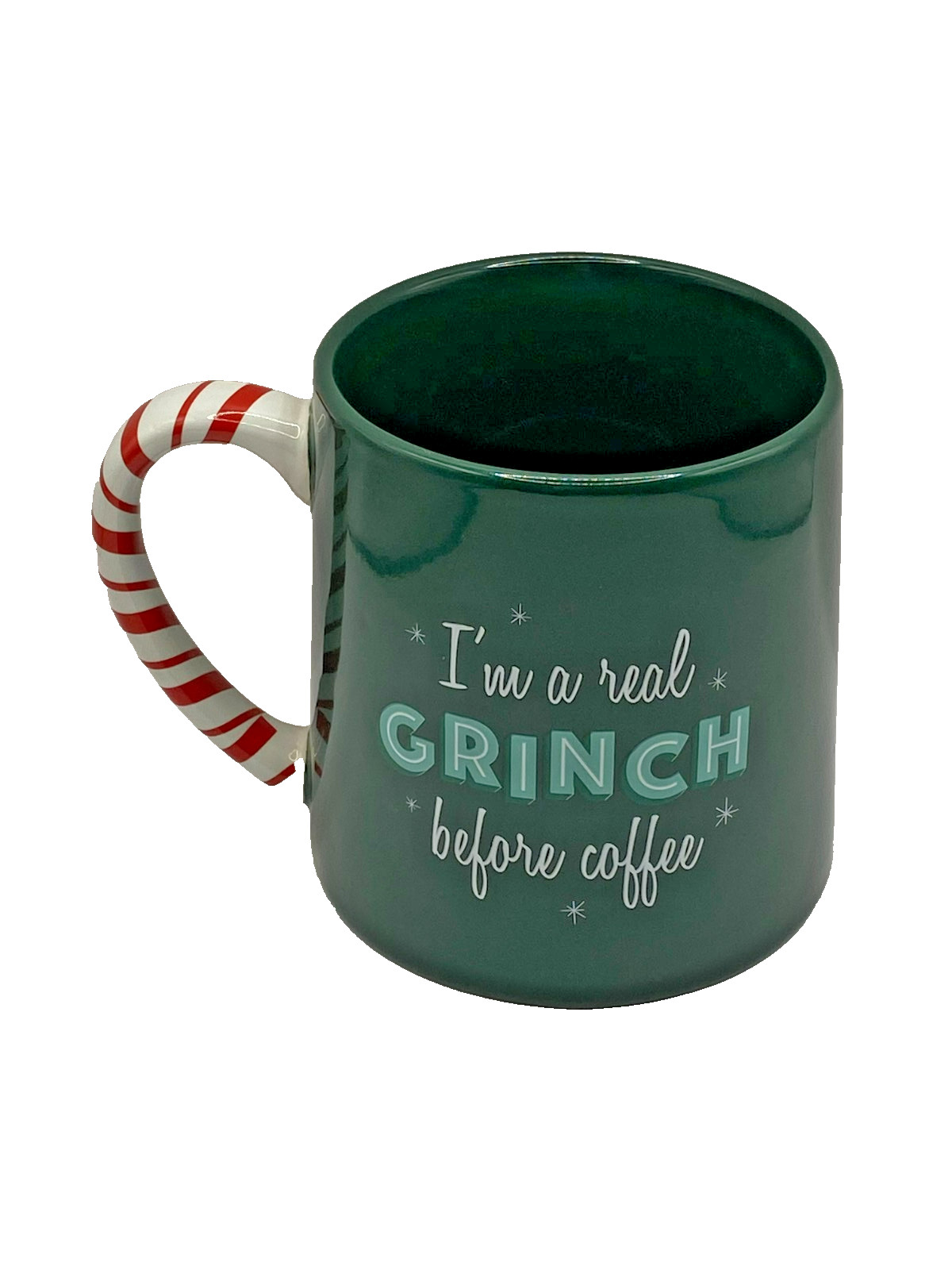NEW PLACE & TIME 16 OZ I'M A REAL GRINCH BEFORE COFFEE CHRISTMAS MUG COFFEE CUP