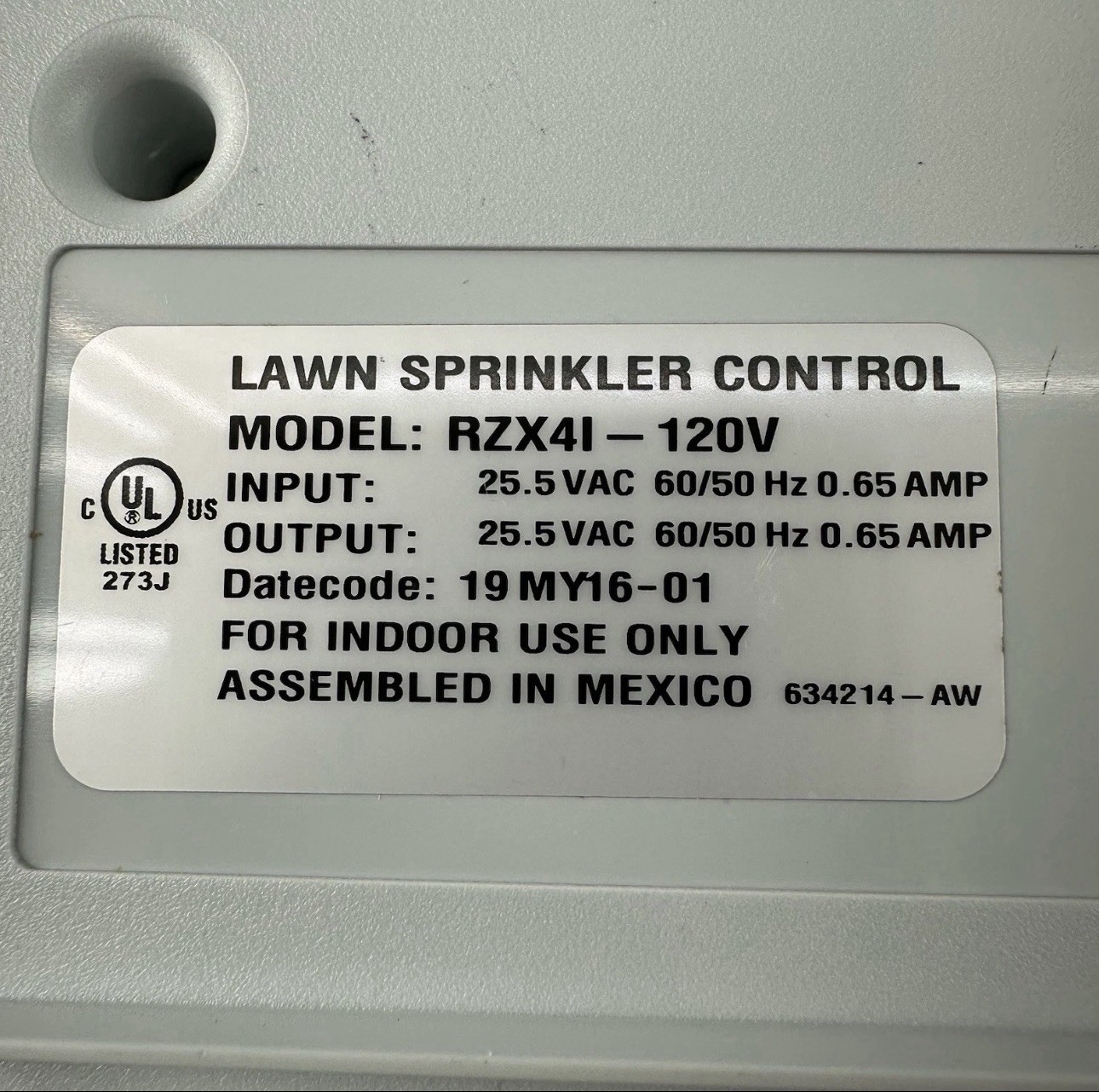 Rain Bird RZX41-120V 4-Zone Sprinkler Controller