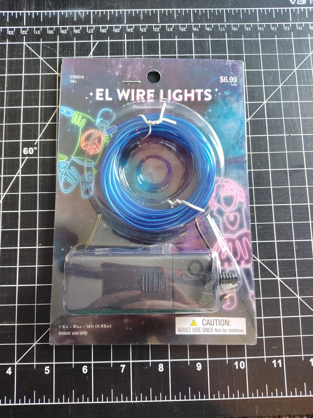 El Wire Lights, One Kit Blue 16 Ft Long
