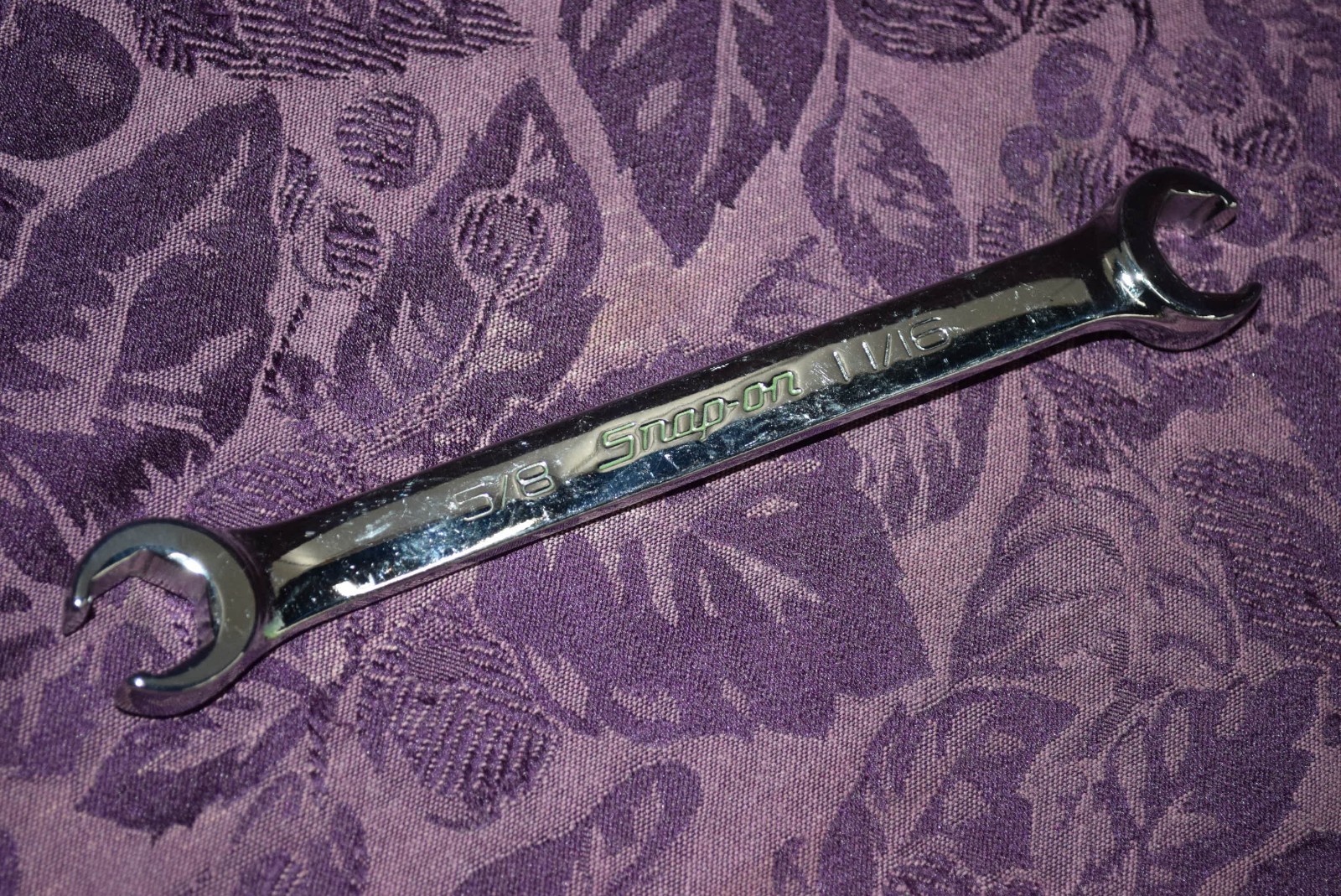Snap On 5/8"-11/16" 6PT SAE Chrome Flare Nut End Wrench RXFS2022B Made in USA