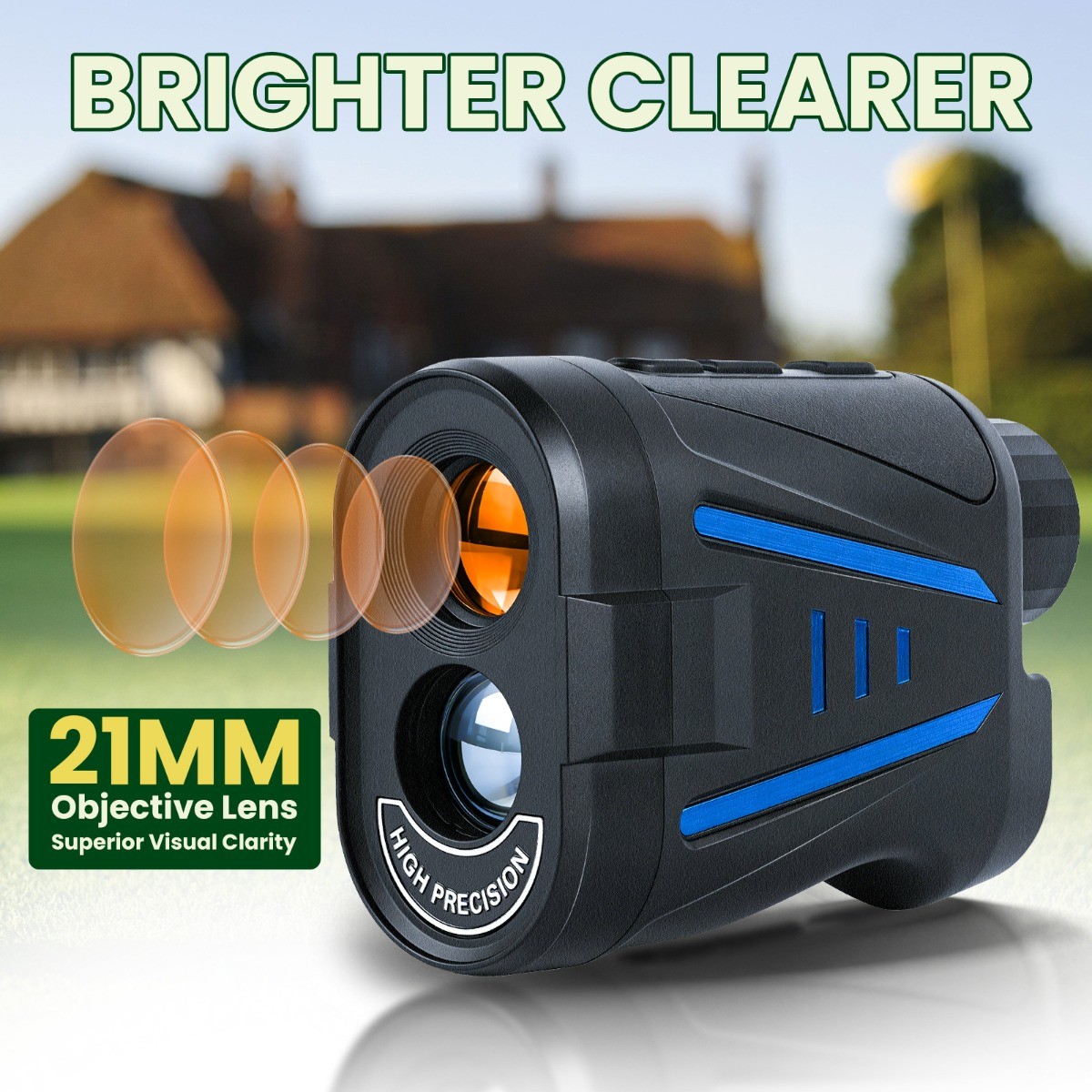 2187 Yard Golf Rangefinder, 6x Magnification, High-Precision Slope Mode Scanning
