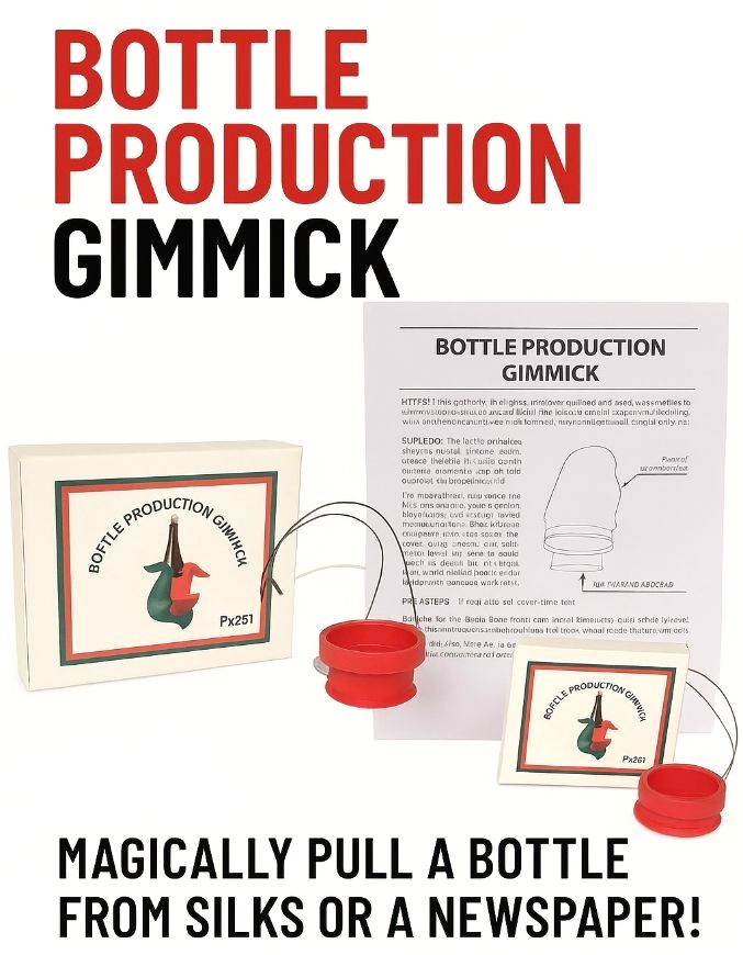 APPEARING BOTTLE PRODUCTION GIMMICK Silk Magic Trick Beer Plastic Cap Loop Soda