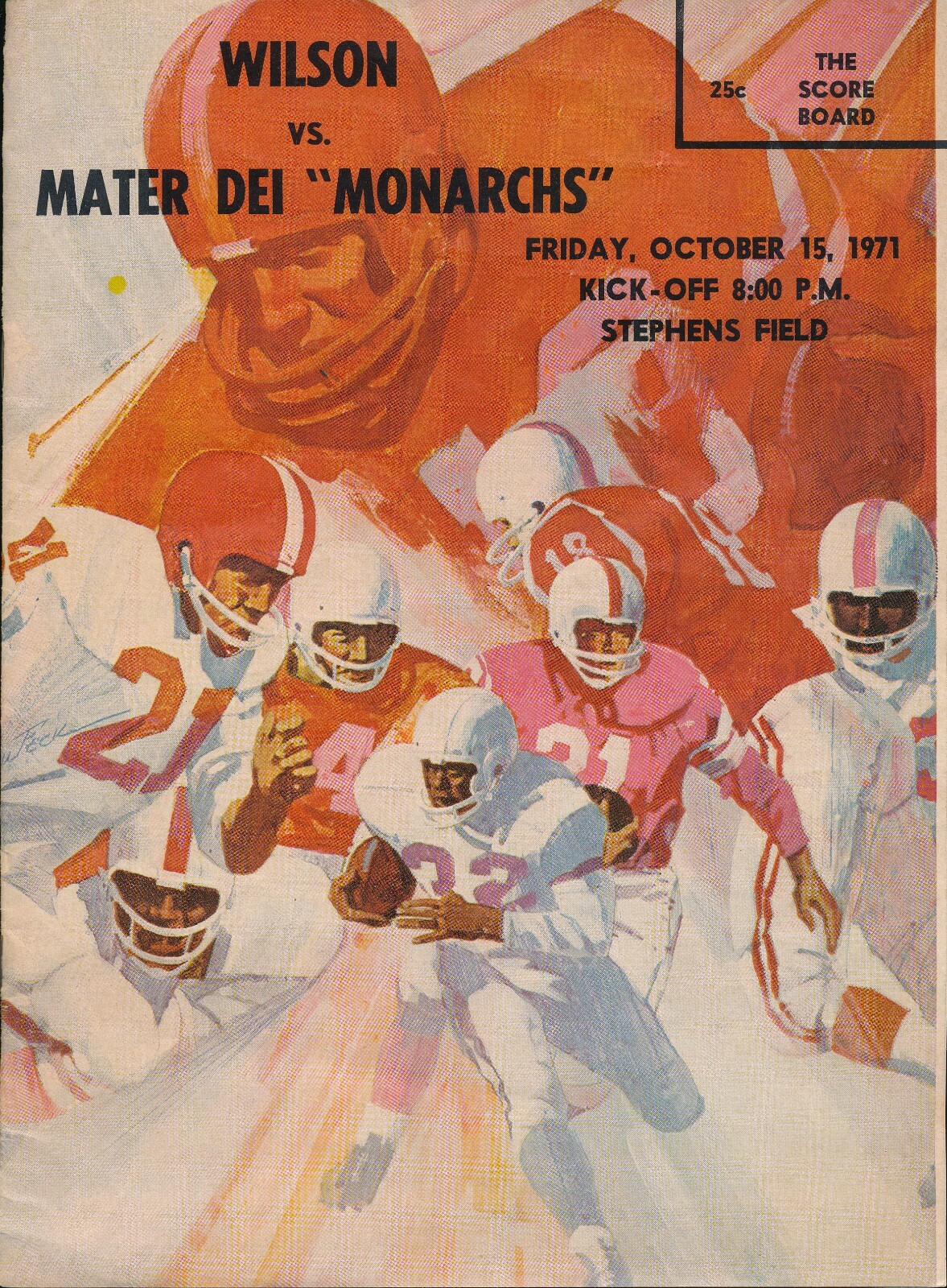 Wilson Vs Mater Dei Monarchs 1971 Vtg High School Football Program California !!