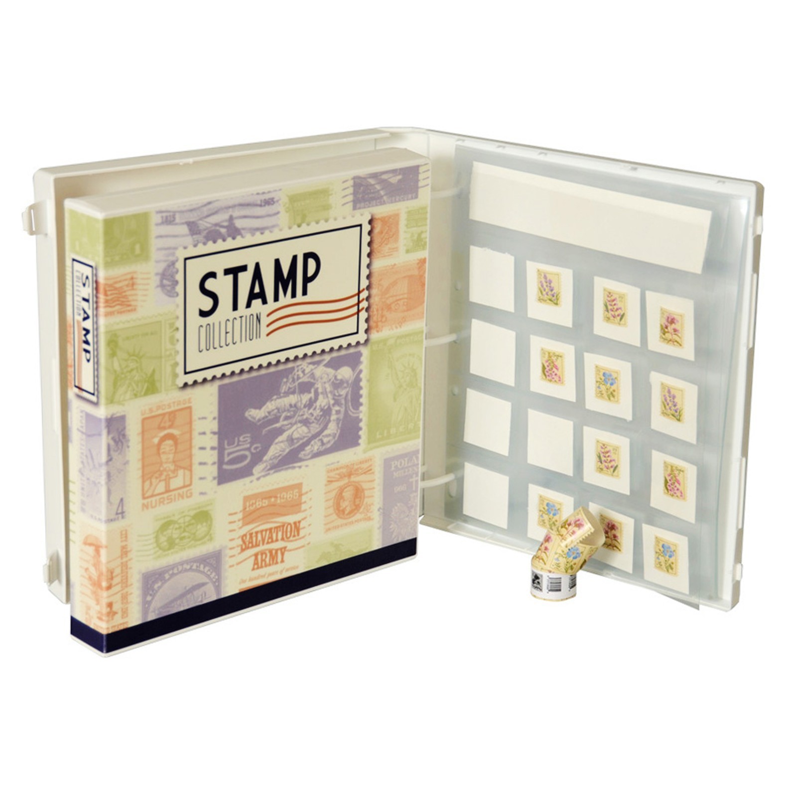 Stamp Collection Kit, 10 Pages Included, Holds 200 Stamps