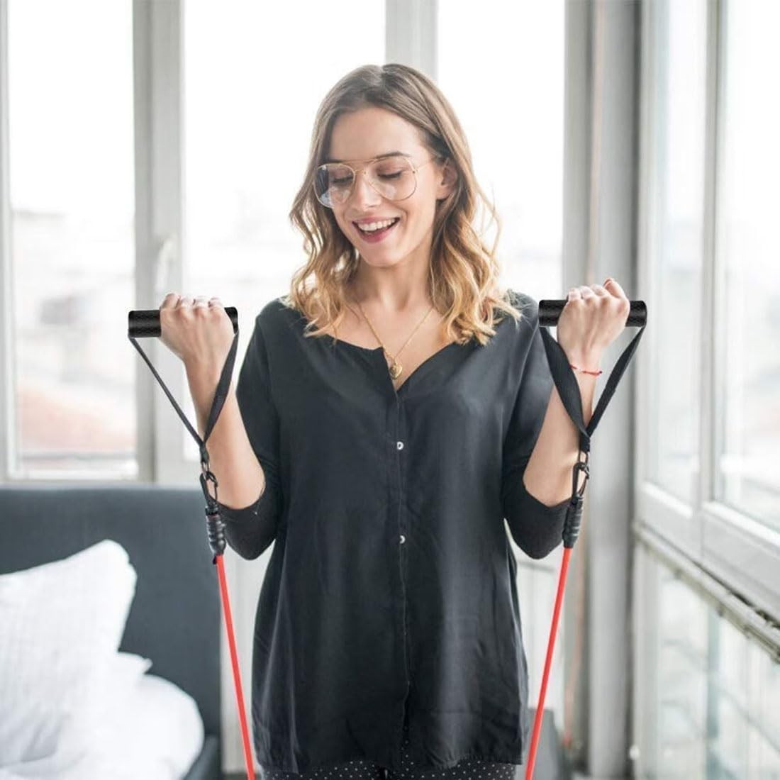 2 Pack Exercise Handles Gym Handle Equipment for Cable Machine Attachments