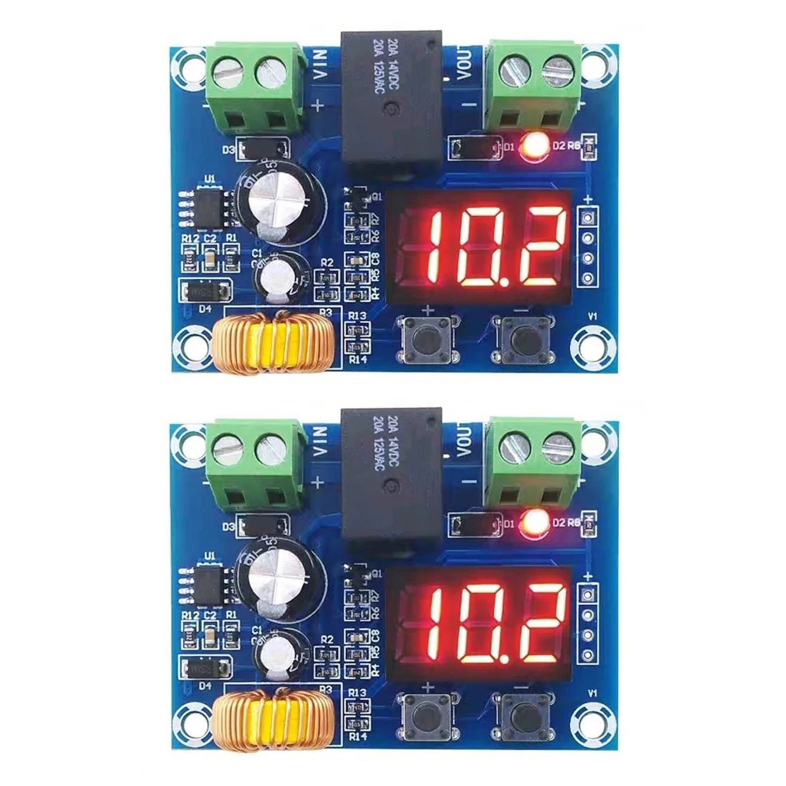2* DC12V-36V Battery Low Voltage Cut Off On Switch Controller Protection Module
