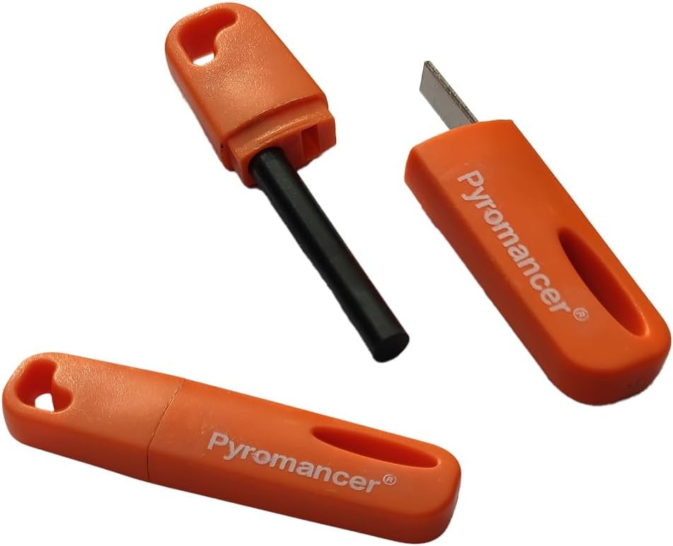 2Packs Ferro Rod Fire Starter for Camping, Ferrocerium Flint and Striker Surviva