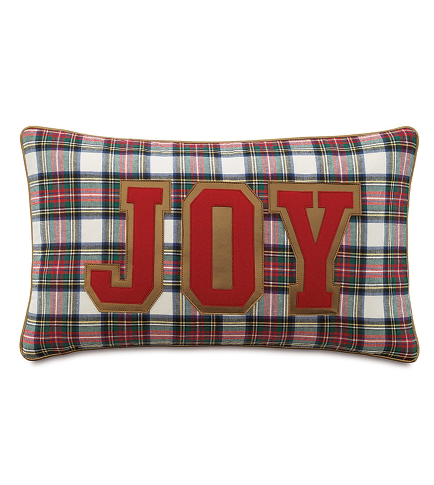 Christmas Joy Plaid Pillow Cover 13"x22"