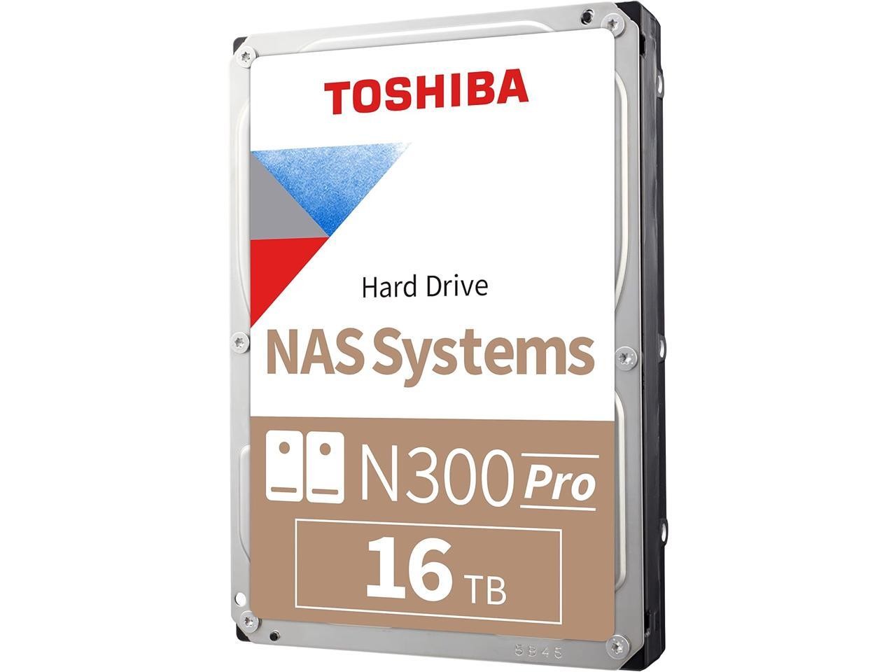 Toshiba N300 Pro 16TB NAS 3.5-Inch Internal Hard Drive - CMR SATA 6 Gb/s 7200 RP