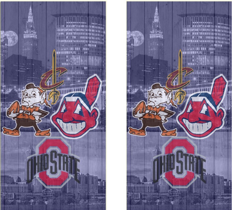Cleveland Sports cornhole board vinyl wraps