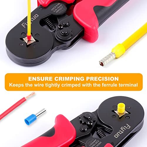 Ferrule Crimping Tool AWG23-7 Self-adjustable Ratchet Wire Ferrule Crimper HS...