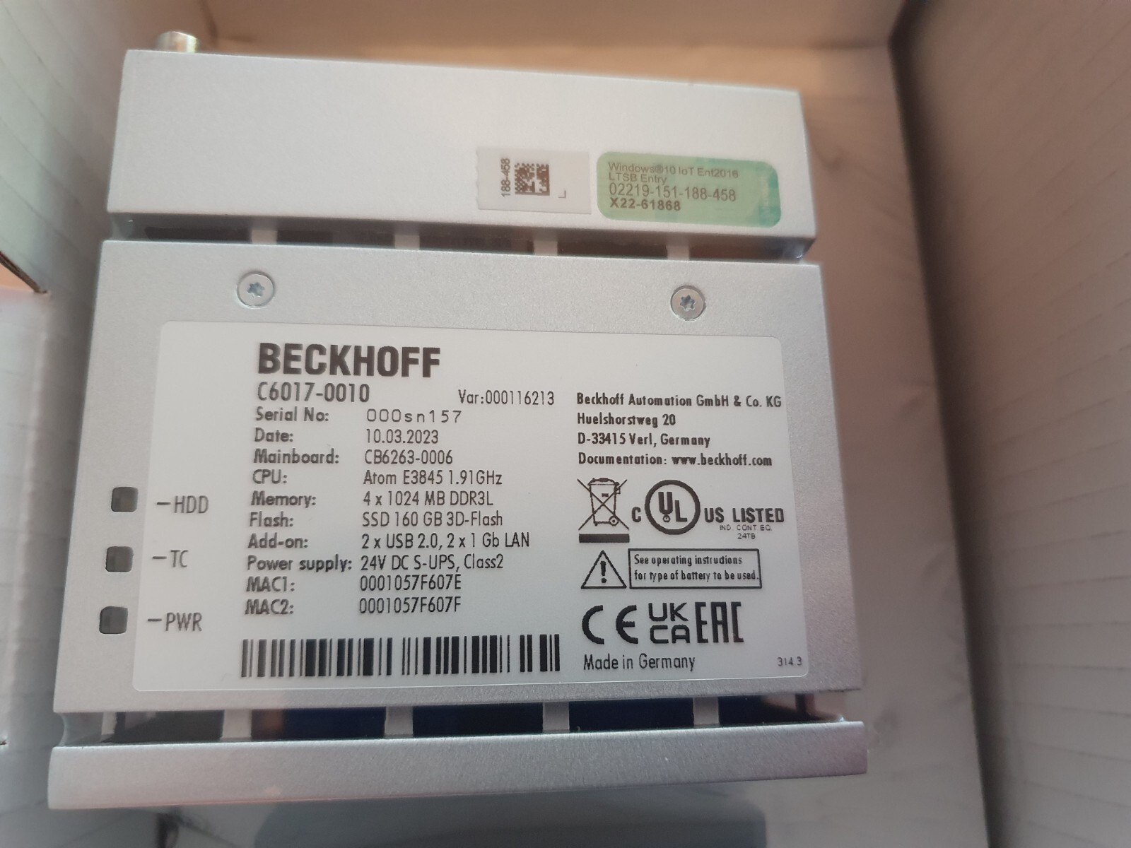 Beckhoff C6017-0010 NEW C60170010