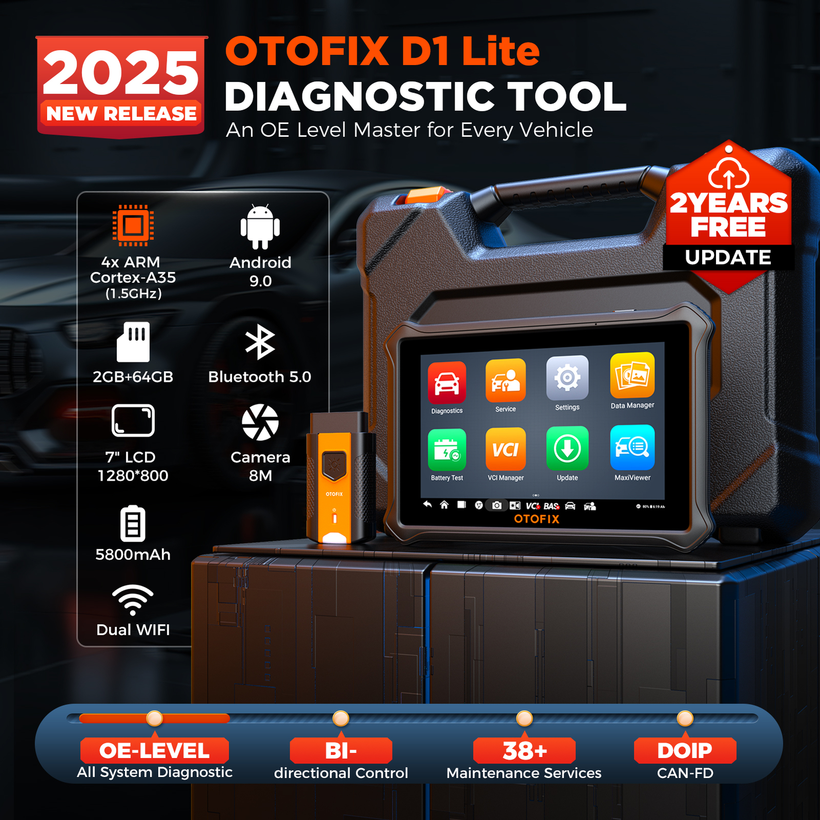 2025 OTOFIX D1 Lite Bidirectional Full System OBD2 Car Diagnostic Scanner Tool