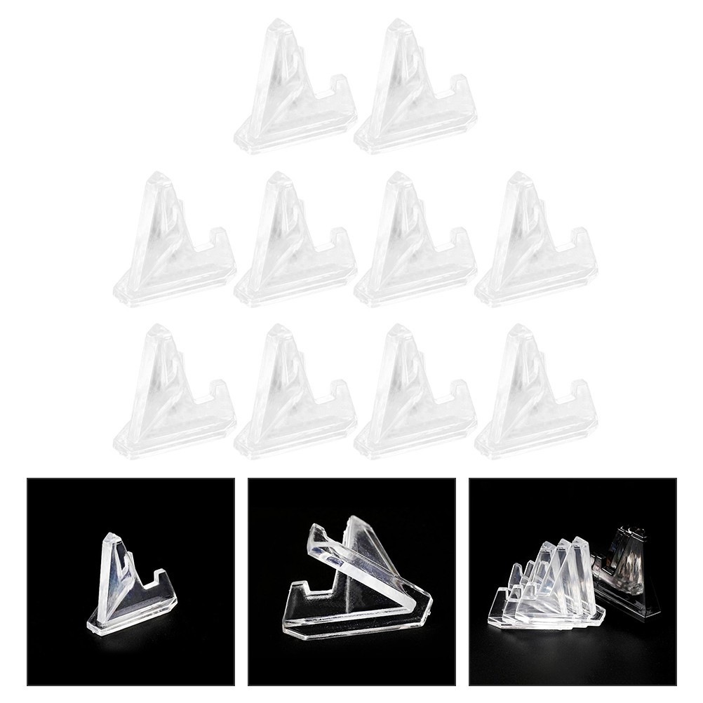 10 Pcs Transparent Acrylic Badge Display Holders Storage Racks for Coins